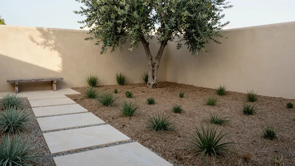 Courtyard, its first growing season.