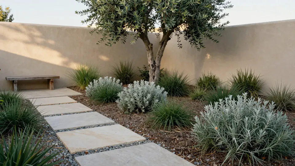 Courtyard, established planting.